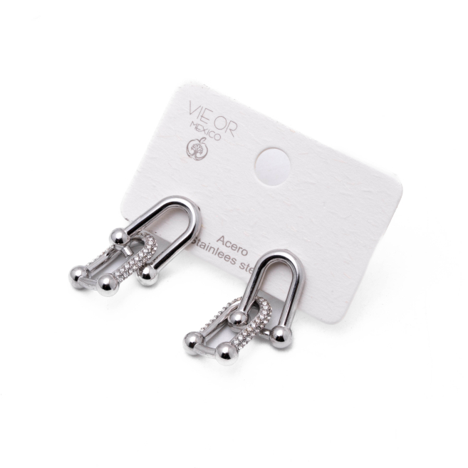 ARETES ZO13162E PLATEADO Acero Inoxidable F43
