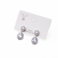 ARETES ZO15021E PLATEADO+BLANCO Acero Inoxidable F53