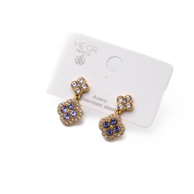 ARETES ZO13814E DORADO+LILA Acero Inoxidable G24