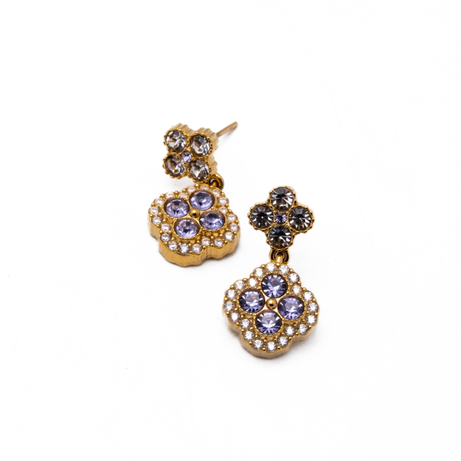 ARETES ZO13814E DORADO+LILA Acero Inoxidable G24