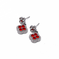 ARETES ZO13814E PLATEADO+ROJO Acero Inoxidable G24