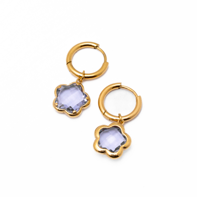 ARETES ZO14522E DORADO+LILA Acero Inoxidable G35