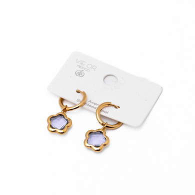 ARETES ZO14522E DORADO+LILA Acero Inoxidable G35