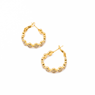 ARETES ZO13513E DORADO+BLANCO Acero Inoxidable F27