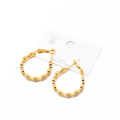 ARETES ZO13513E DORADO+BLANCO Acero Inoxidable F27