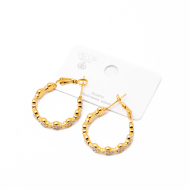ARETES ZO13513E DORADO+BLANCO Acero Inoxidable F27