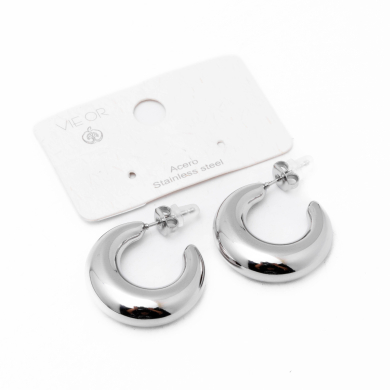 ARETES ZO9928E/25MM/300 PLATEADO Acero Inoxidable F410