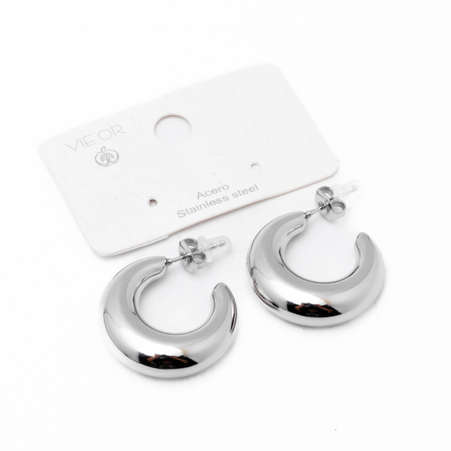 ARETES ZO9928E/25MM/300 PLATEADO Acero Inoxidable F410