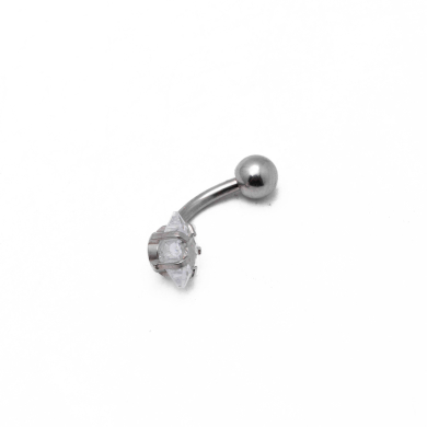 ARETES PIERCING ZO15263P/OMBLIGO PLATEADO Acero Inoxidable F38