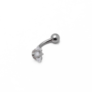 ARETES PIERCING ZO15263P/OMBLIGO PLATEADO Acero Inoxidable F38