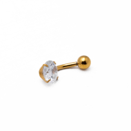 ARETES PIERCING ZO15261P/OMBLIGO DORADO Acero Inoxidable F38