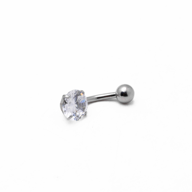 ARETES PIERCING ZO15261P/OMBLIGO PLATEADO Acero Inoxidable F38