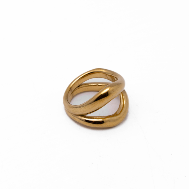 Anillo Y00912 Dorado Acero Inoxidable 2A58