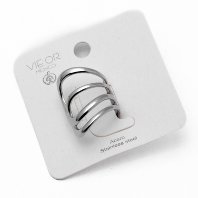 Anillo Y00898 Plateado Acero Inoxidable A36
