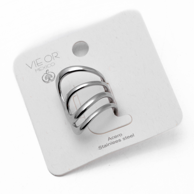 Anillo Y00898 Plateado Acero Inoxidable A36