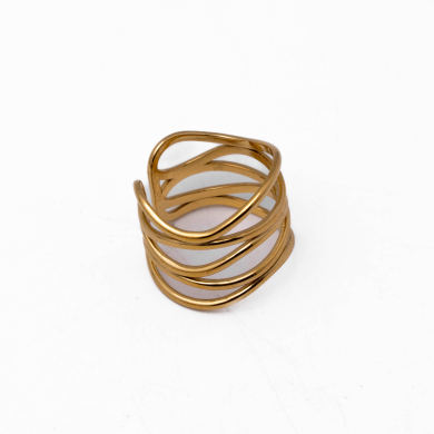 Anillo Y00949 Dorado Acero Inoxidable A37