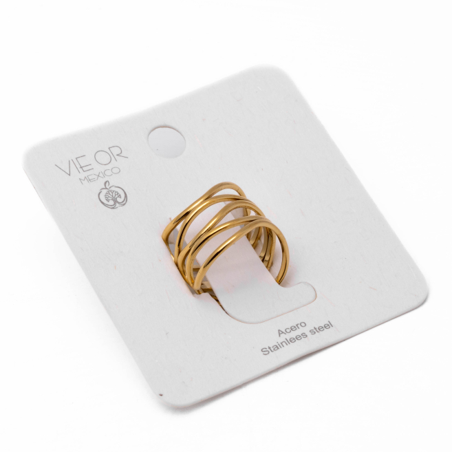 Anillo Y00949 Dorado Acero Inoxidable A37