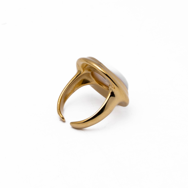 Anillo Y00848 Dorado Acero Inoxidable 2A55