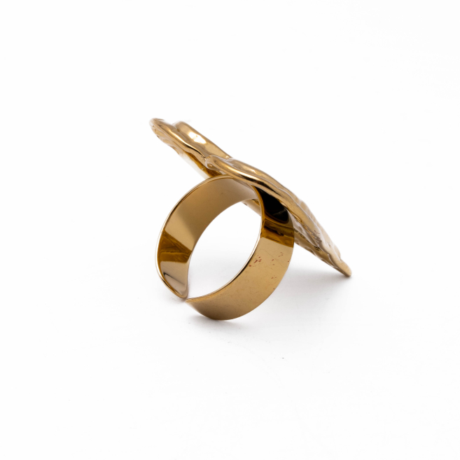 Anillo Y00889 Dorado Acero Inoxidable 2A54