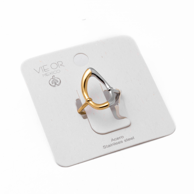 Anillo Y00955 Bicolor Acero Inoxidable A53