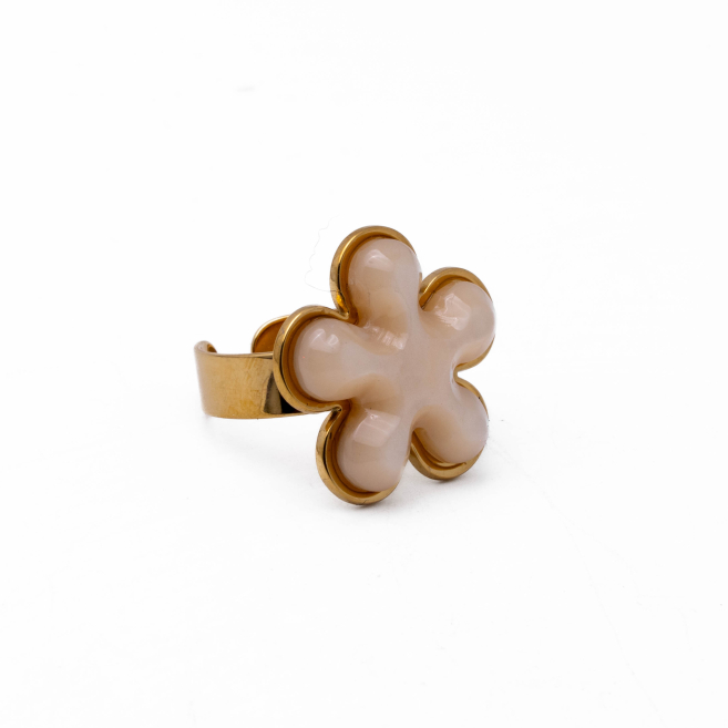 Anillo Y00851 Beig Acero Inoxidable 2A55