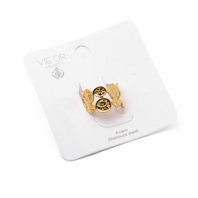 Anillo Y00856 Dorado Acero Inoxidable 2A23