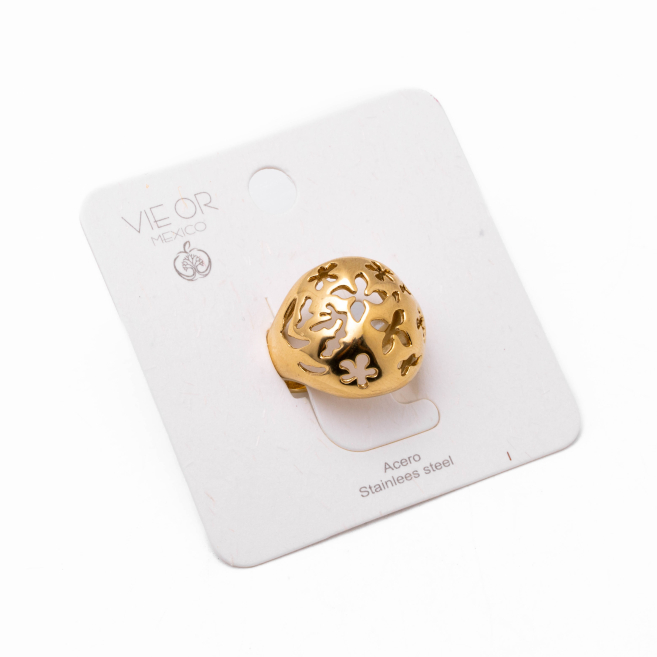 Anillo Y00845 Dorado Acero Inoxidable 2A46