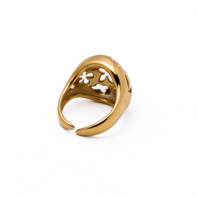 Anillo Y00845 Dorado Acero Inoxidable 2A46