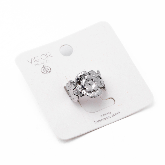 Anillo Y00888 Plateado Acero Inoxidable 2A37