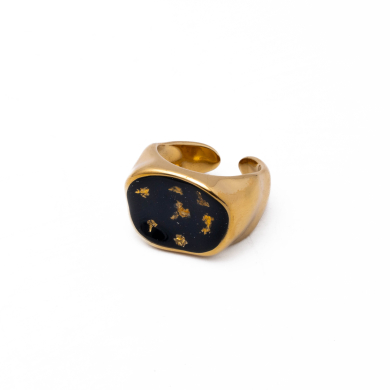 Anillo Y00846 Negro Acero Inoxidable 2A45