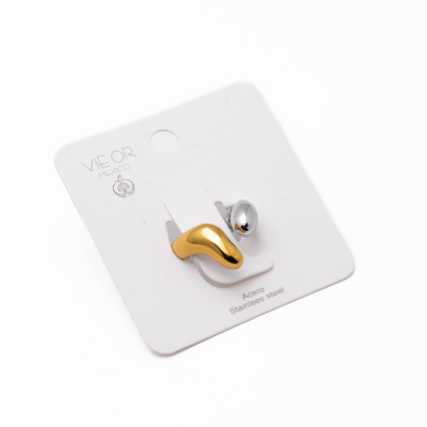 Anillo Y00884 Bicolor Acero Inoxidable 2A34