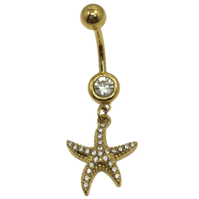 Piercing de ombligo ZO15645P DORADO Acero Inoxidable F38