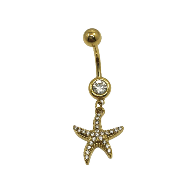 Piercing de ombligo ZO15645P DORADO Acero Inoxidable F38