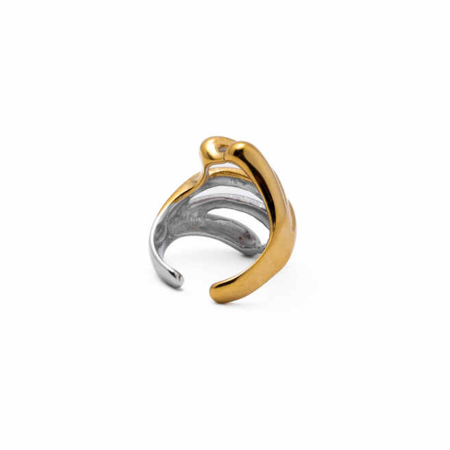 Anillo Y01010 Bicolor Acero Inoxidable 2A510