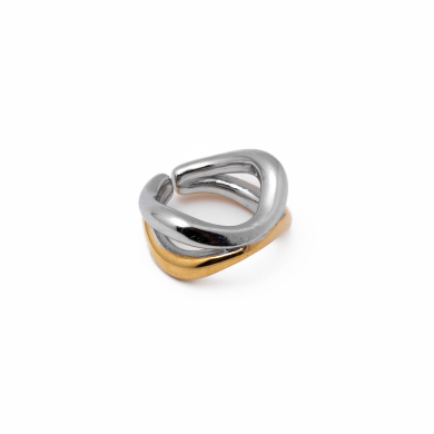 Anillo Y01009 Bicolor Acero Inoxidable A49