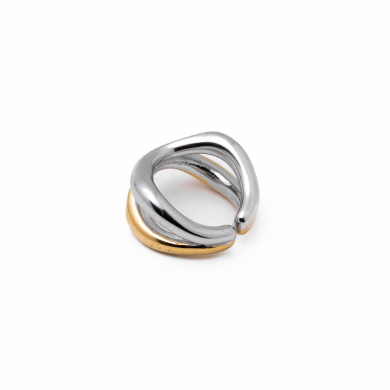 Anillo Y01009 Bicolor Acero Inoxidable A49