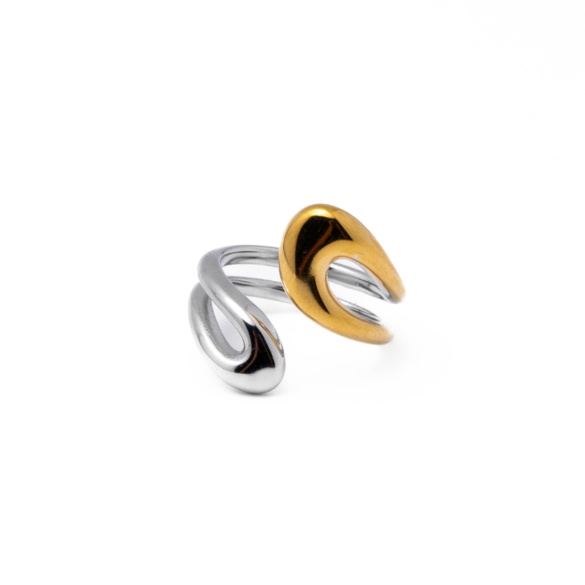 Anillo Y00953 Bicolor Acero Inoxidable 2A43