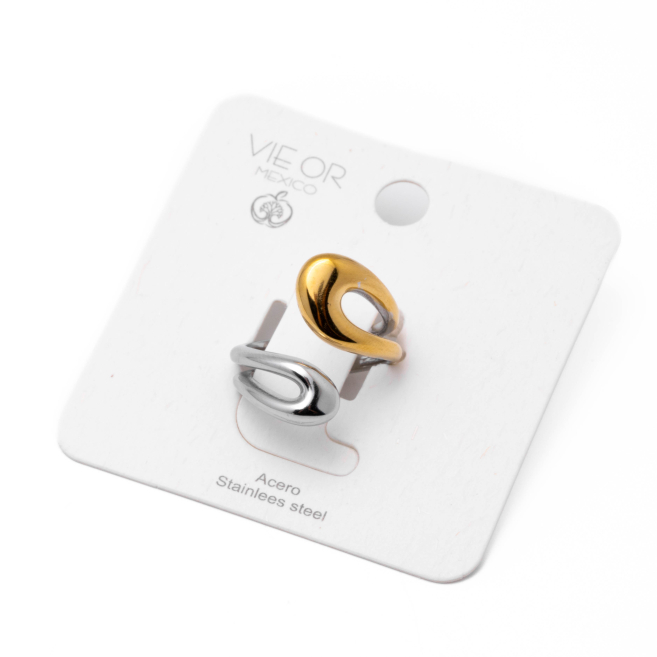 Anillo Y00953 Bicolor Acero Inoxidable 2A43