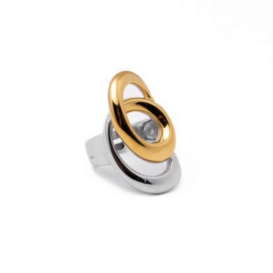 Anillo Y01027 Bicolor Acero Inoxidable 2A56