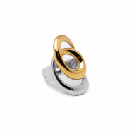 Anillo Y01027 Bicolor Acero Inoxidable 2A56