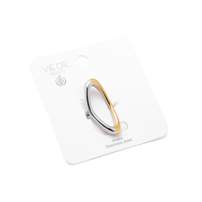 Anillo Y01008 Bicolor Acero Inoxidable A49