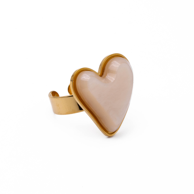 Anillo Y01014 Beig Acero Inoxidable A26