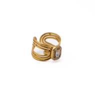 Anillo Y01068 Dorado Acero Inoxidable A23
