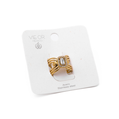 Anillo Y01068 Dorado Acero Inoxidable A23
