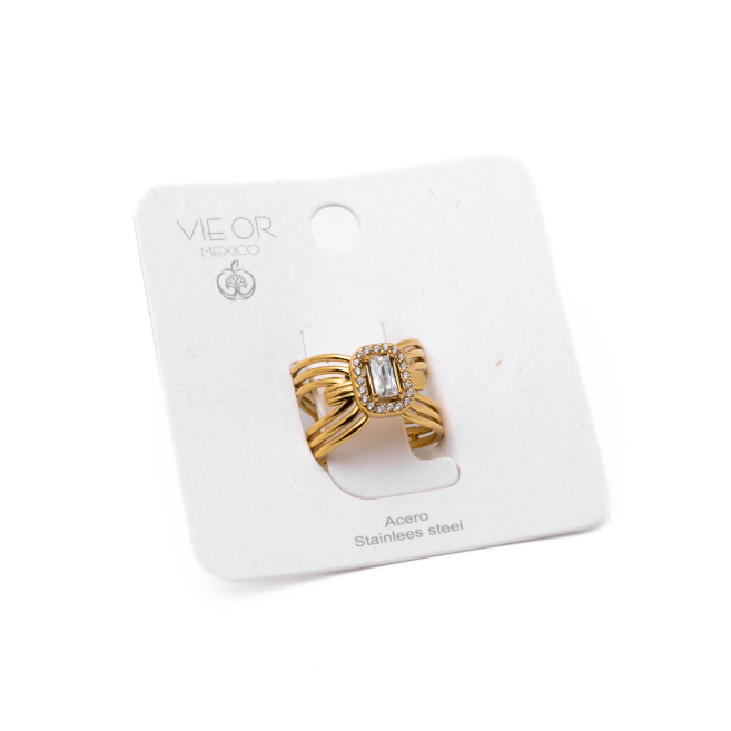 Anillo Y01068 Dorado Acero Inoxidable A23