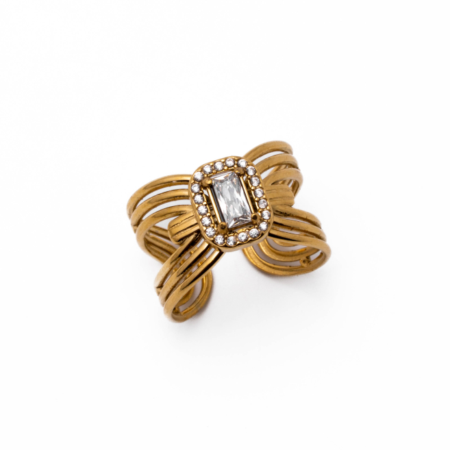Anillo Y01068 Dorado Acero Inoxidable A23