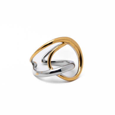 Anillo Y01016 Bicolor Acero Inoxidable 2A510