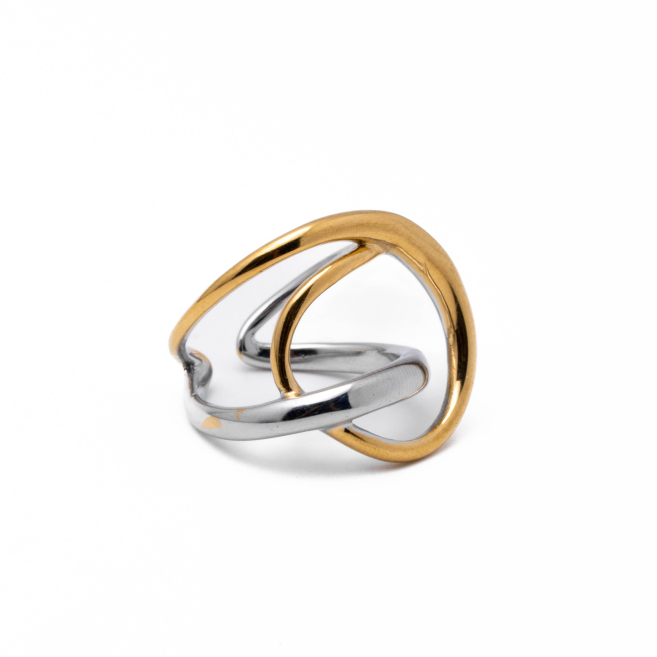 Anillo Y01016 Bicolor Acero Inoxidable 2A510
