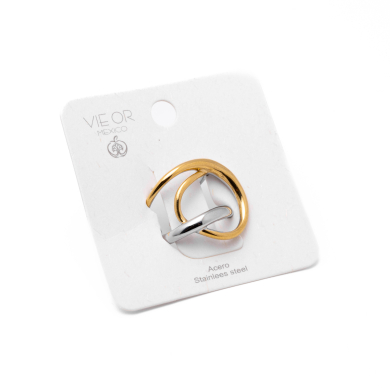 Anillo Y01016 Bicolor Acero Inoxidable 2A510