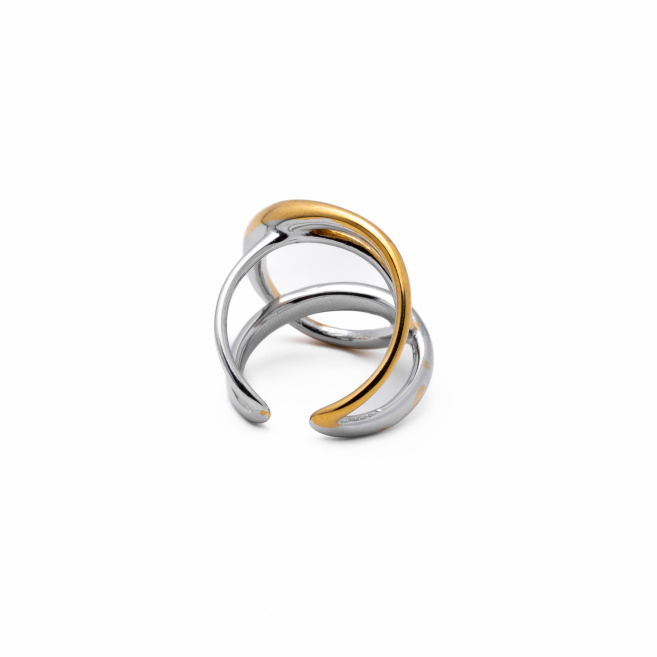 Anillo Y01016 Bicolor Acero Inoxidable 2A510